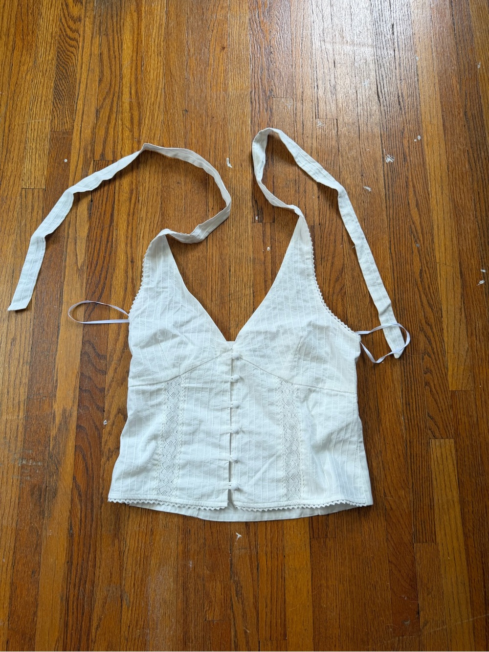 Princess Polly White Tie-Shoulder V-Neck Camisole Top
